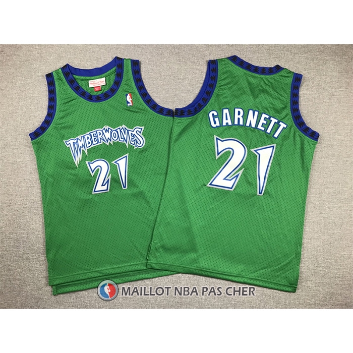 Maillot Enfant Minnesota Timberwolves Kevin Garnett NO 21 Hardwood Classics Throwback 1997-98 Vert
